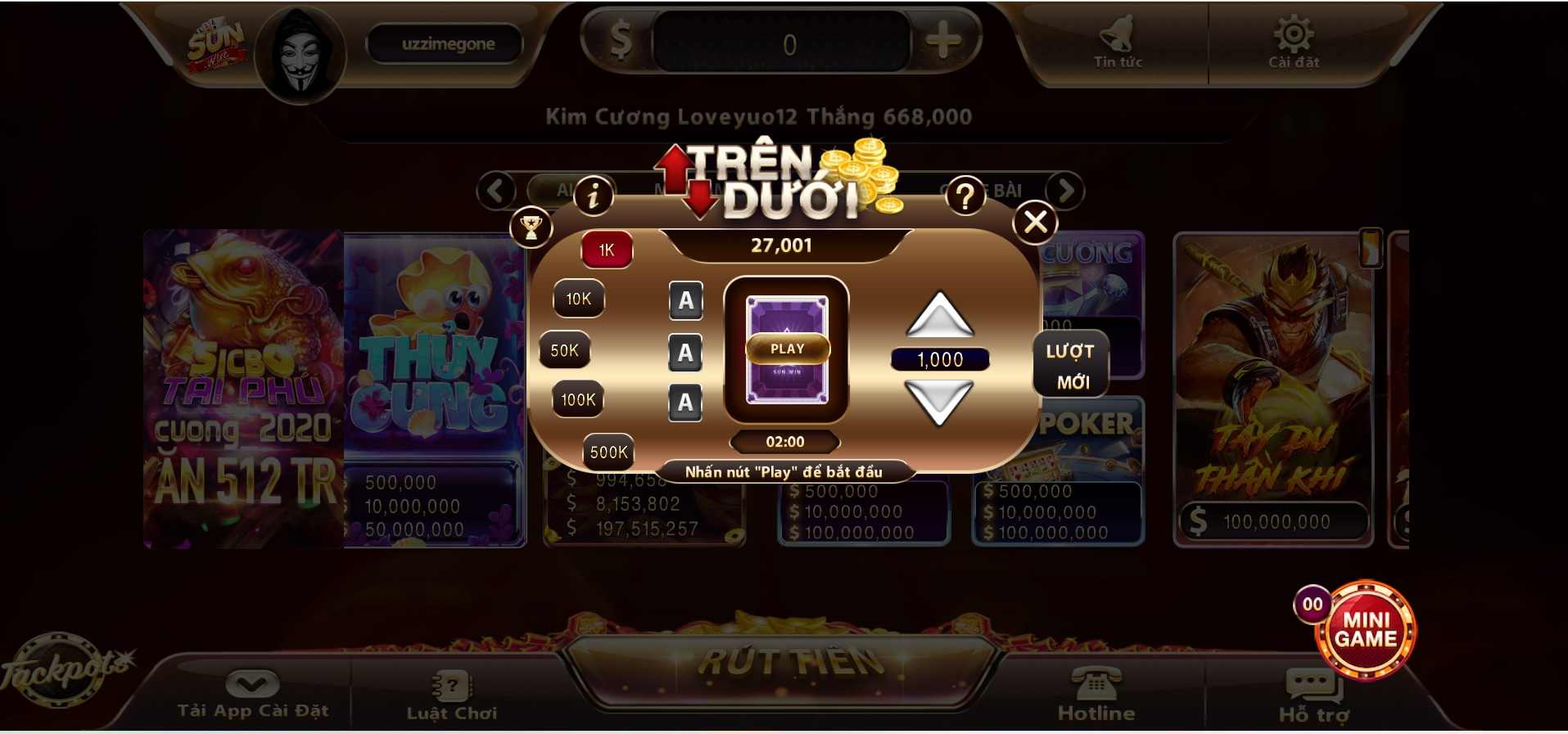 sunwin club game Trên Dưới sunwin